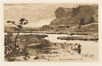 Clements, Gabrielle D. (1858-1948) Four Etchings with drypoint of Newport, Rhode Island.